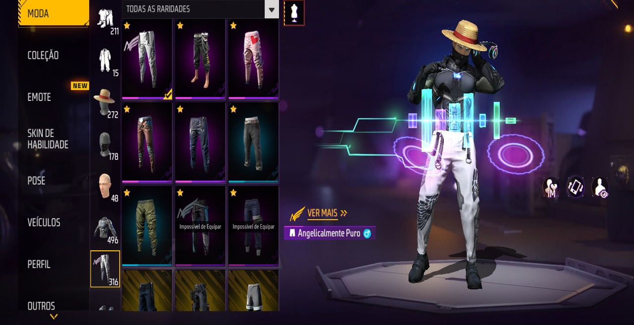 CONTA FREE FIRE GEMADA COM MUITOS ITENS RAROS