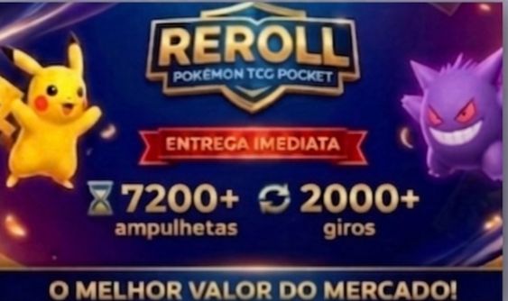 CONTA REROLL POKEMON TCG POCKET 7500+ AMPULHETAS / MELHOR PRECO DO MERCADO !