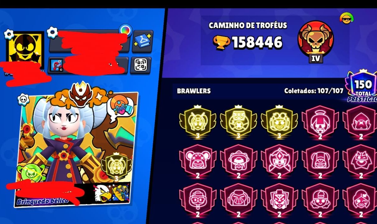 CONTA DE BRAWL STARS DE 2019 MAX E SKINS RARAS!!