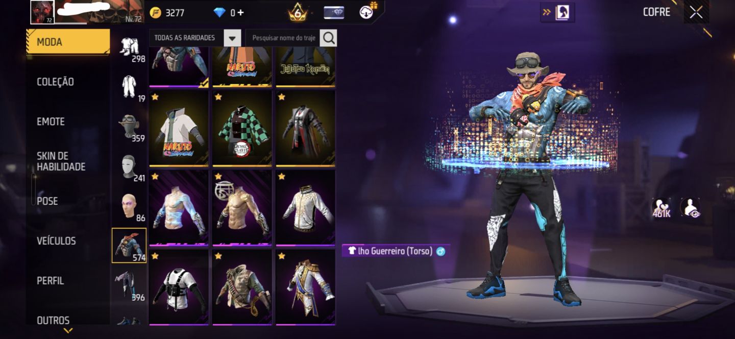 FREE FIRE PRIME 6 | 572 PEITORAIS | 396 CALÇAS | MUITO COISA RARA NA CONTA