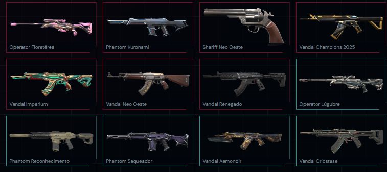 Conta com 75 skins e 4 facas - champions 2025