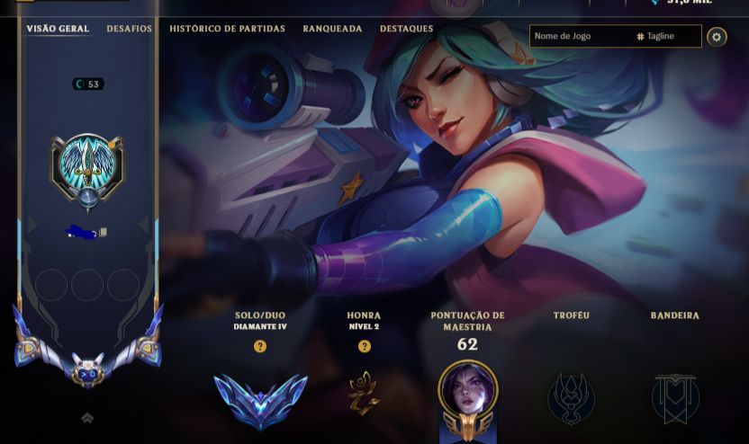 Conta diamante / rp farmado em camp / muita skins boas 190 essencia mitica