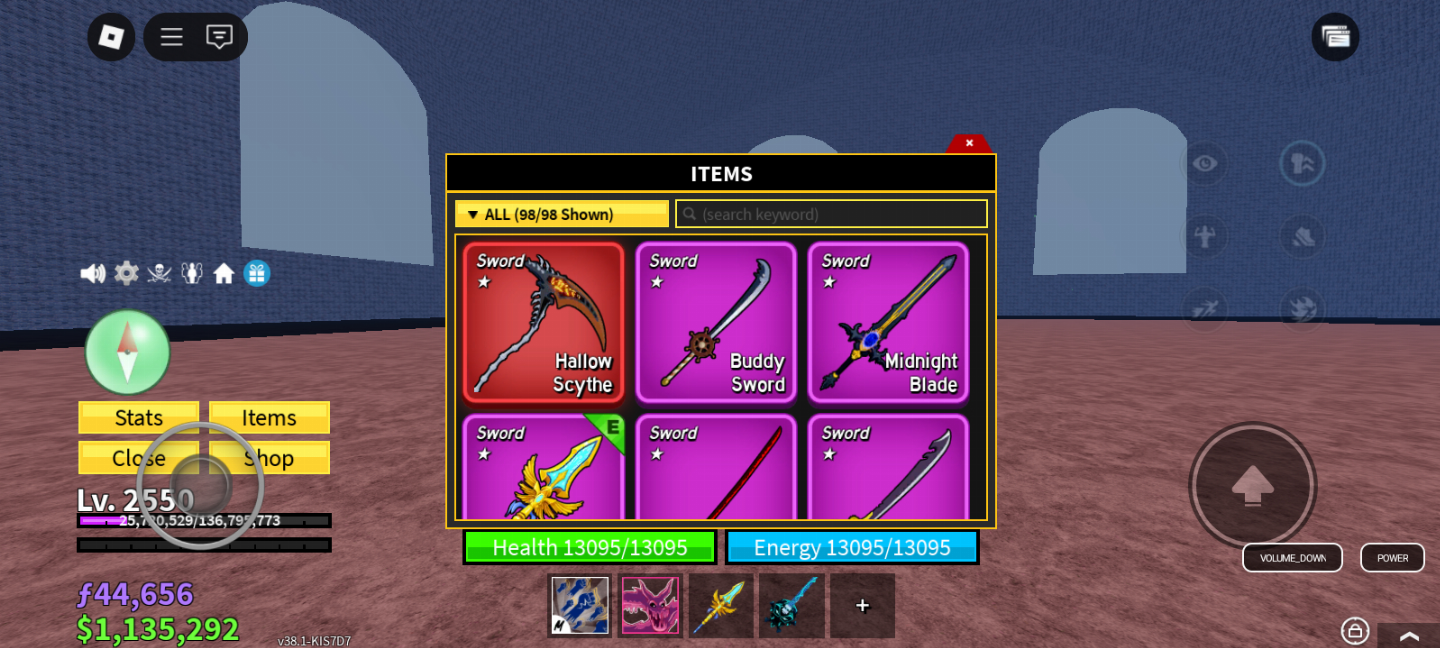 Conta upada em Blox fruits , boa para iniciar no game