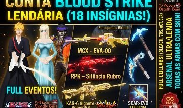 CONTA BLOOD STRIKE | 18 INSÍGNIAS LENDA + COLLABS RARA (AOT/EVA/7DS) + ARSENAL.