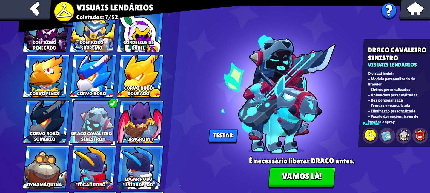CONTA DE BRAWL STARS COLT ANJO, VARIAS SKINS RARAS 4 LENDÁRIOS E UM ULTRA