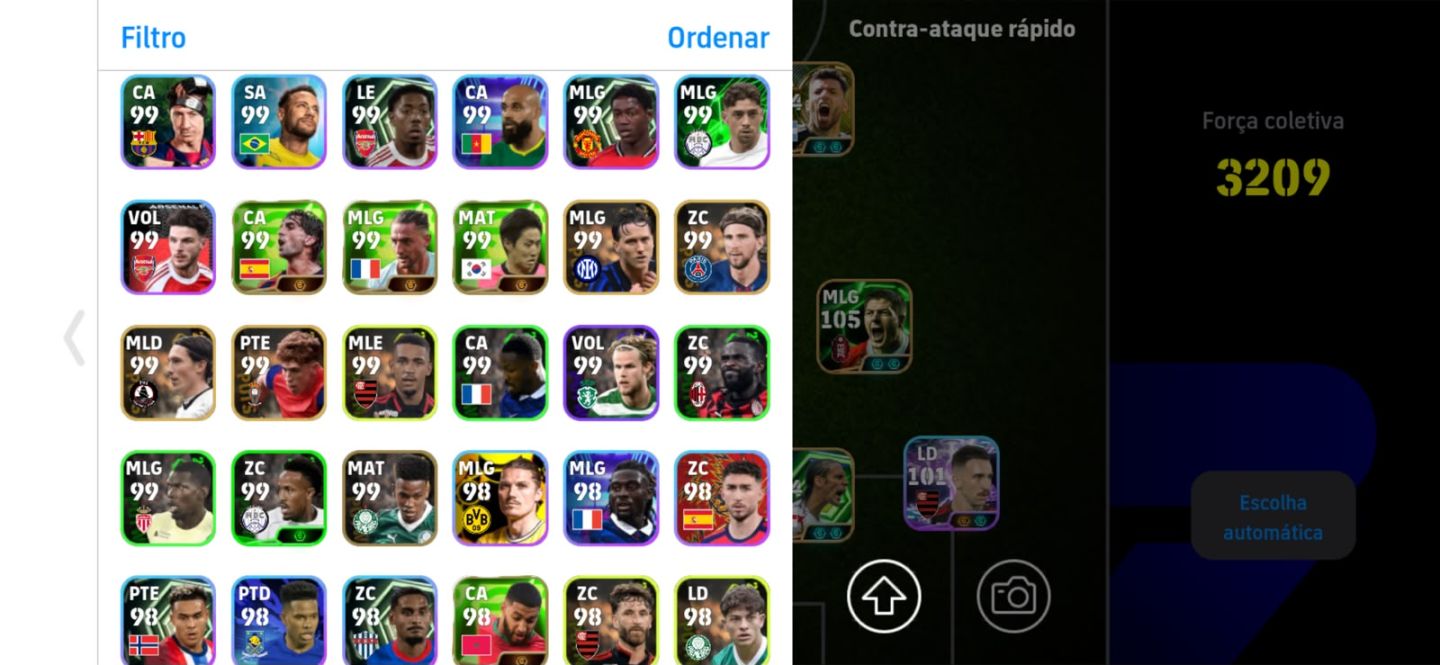 CONTA EFOOTBALL DE ELITE À VENDA FORÇA COLETIVA 3209+