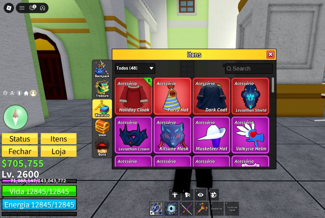Conta de roblox upada em blox fruits e outros jogos