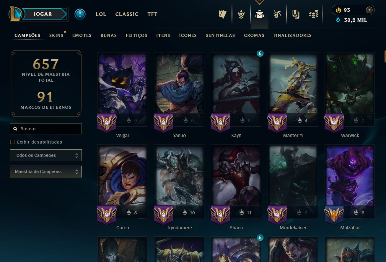 CONTA VETERANA 2015 [FA]: SETT CHIBI MÍTICO + 24 LENDÁRIAS + ZIGGS ODISSEIA