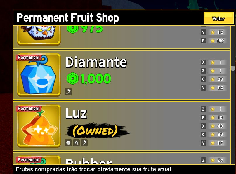 Conta Blox Fruits com Dragon Permanente + 6 Frutas Permanentes e Todas as Gamepa