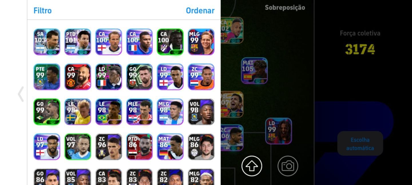 CONTA EFOOTBALL FULL 3175+ COM YAMAL 106,RODRI 107,MANZAMBI 105, ROMERO 106,ETC