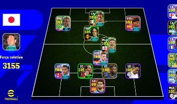 CONTA EFOOTBALL TOTTI 105 MONSTRO + FORÇA COLETIVA 3155 !!