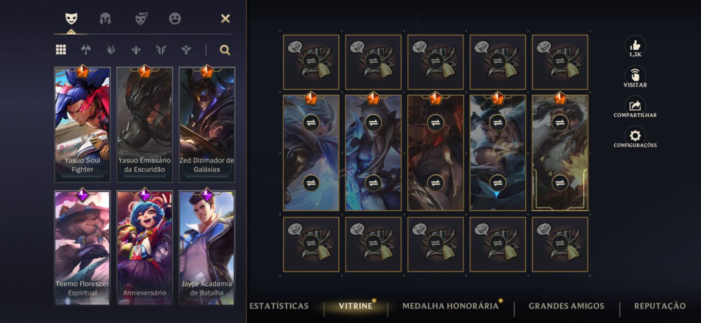 Conta: wild rift ( algumas skins épicas e lendárias inclusas)