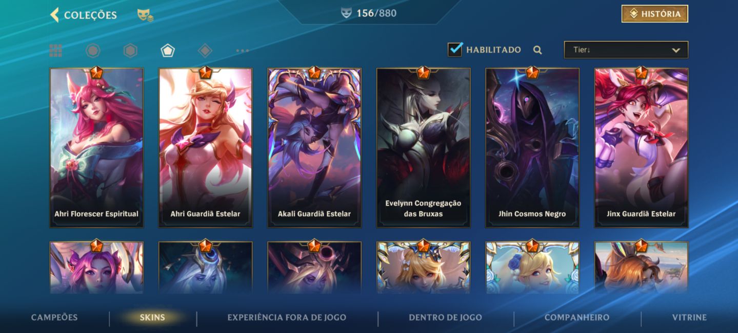 Conta wild Rift focada em mid/sup com grande coleção da campeã Lux