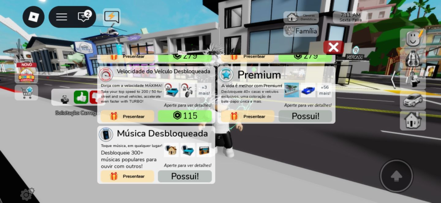 Conta de Roblox cheia de skins e itens raros