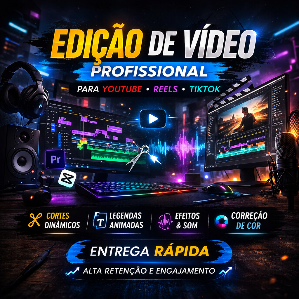 Edição Profissional para Vídeos Curtos (YouTube, Reels, Shorts, TikTok)