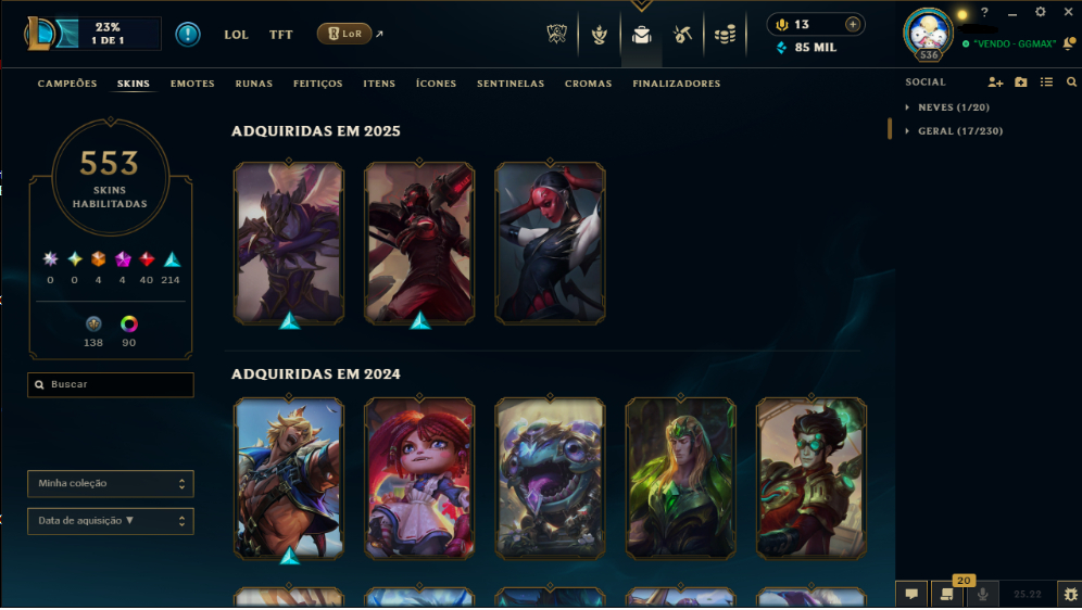 CONTA ANTIGA, +550 skins, mmr flex mestre/dima
