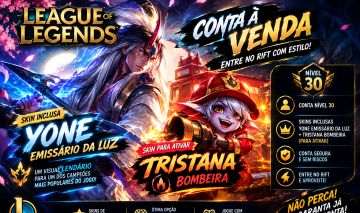 Conta LoL Nível 30 | Yone Emissário da Luz + Tristana Bombeira para Ativar