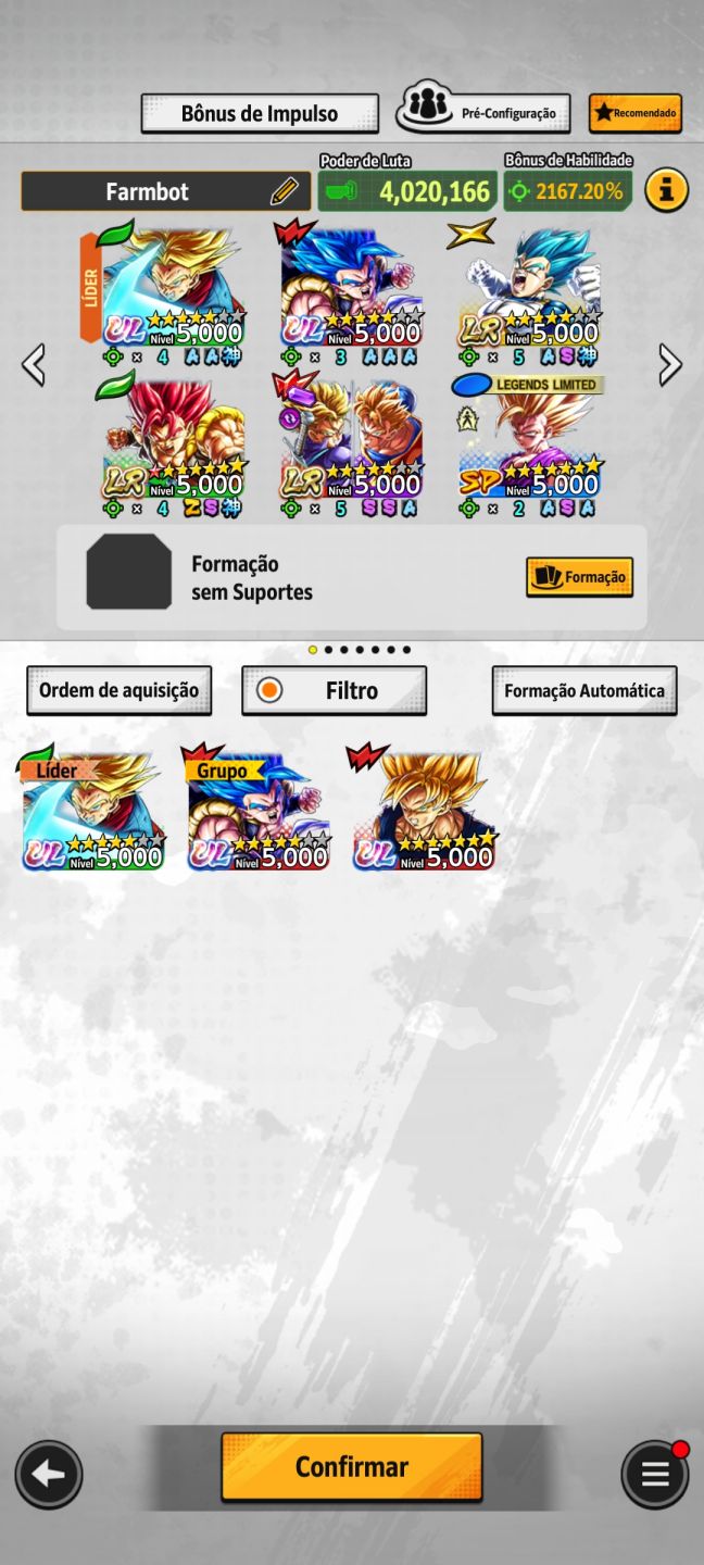 Conta de dragon ball legend com novo omega legend e outros