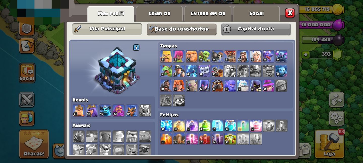 CONTA CLASH OF CLANS CV13 BEM EVOLUÍDAa