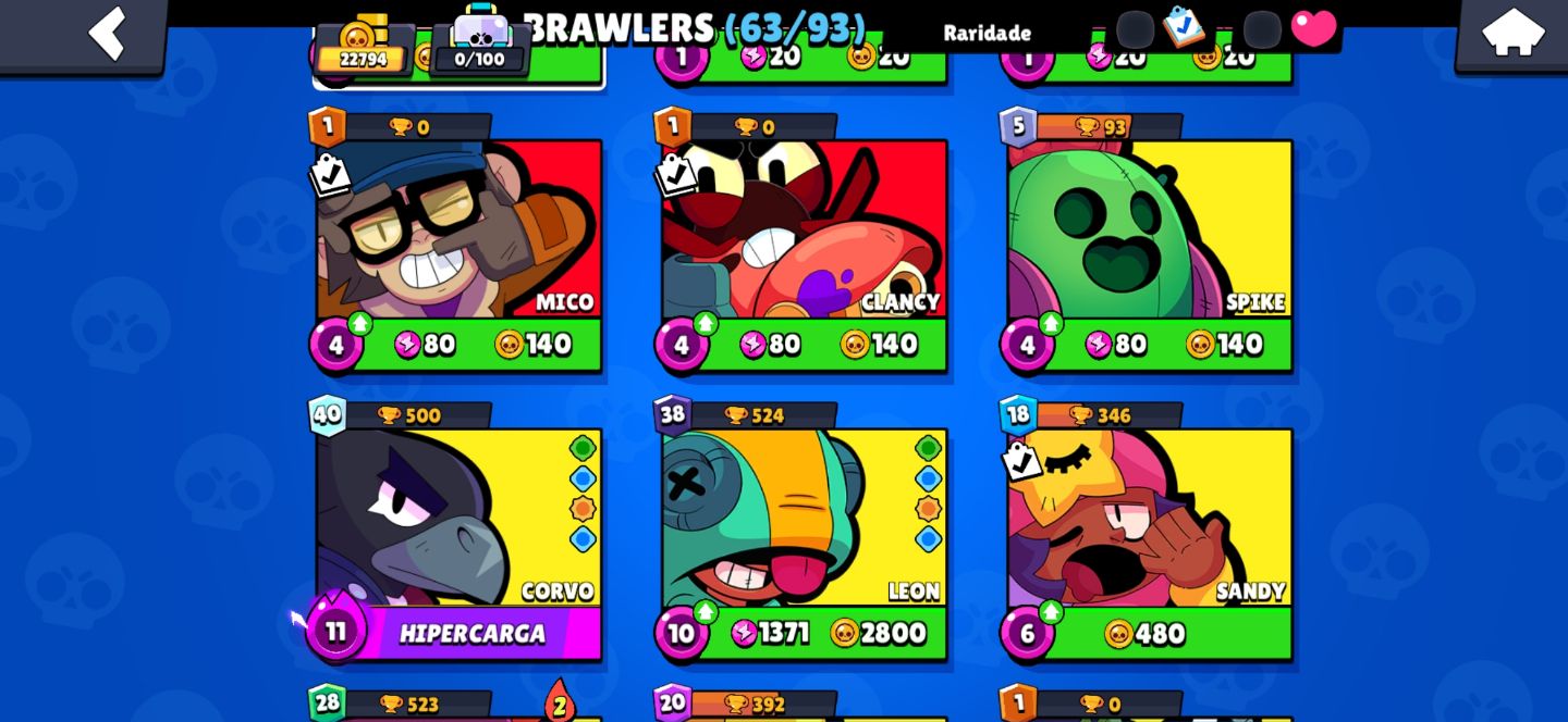 Conta antiga Brawl Stars com skins raras e colabs!!
