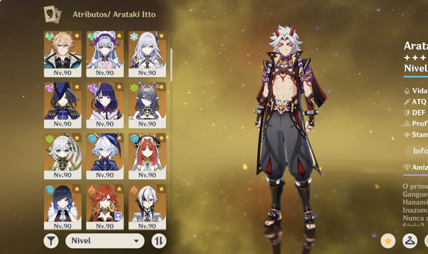 Conta Genshin Impact com ótimo elenco