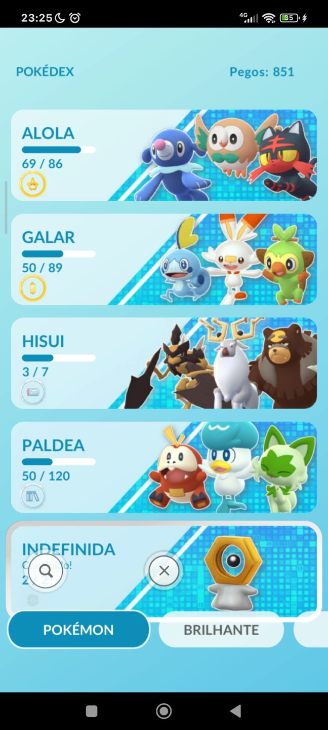 Conta Pokémon Go de 2022, Nível 58, 167 Lendários, 157 Brilhantes