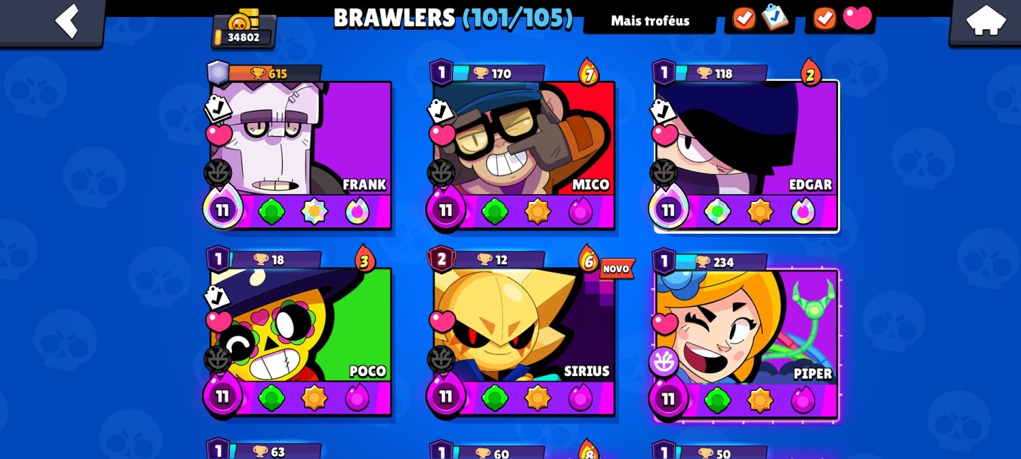 CONTA DE BRAW STARS COM 34K DE TROFÉUS