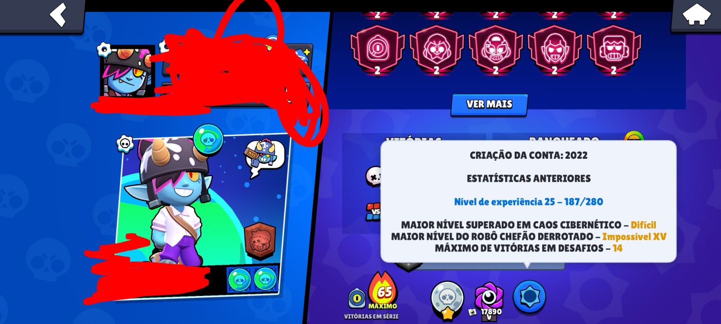 Brawl Stars 61K Troféus Conta Completa | 70 Brawlers | Muitos It