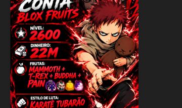 CONTA BLOX FRUITS | Mammoth + T-Rex + Buddha + Pain | LVL 2600 | 22M Money |