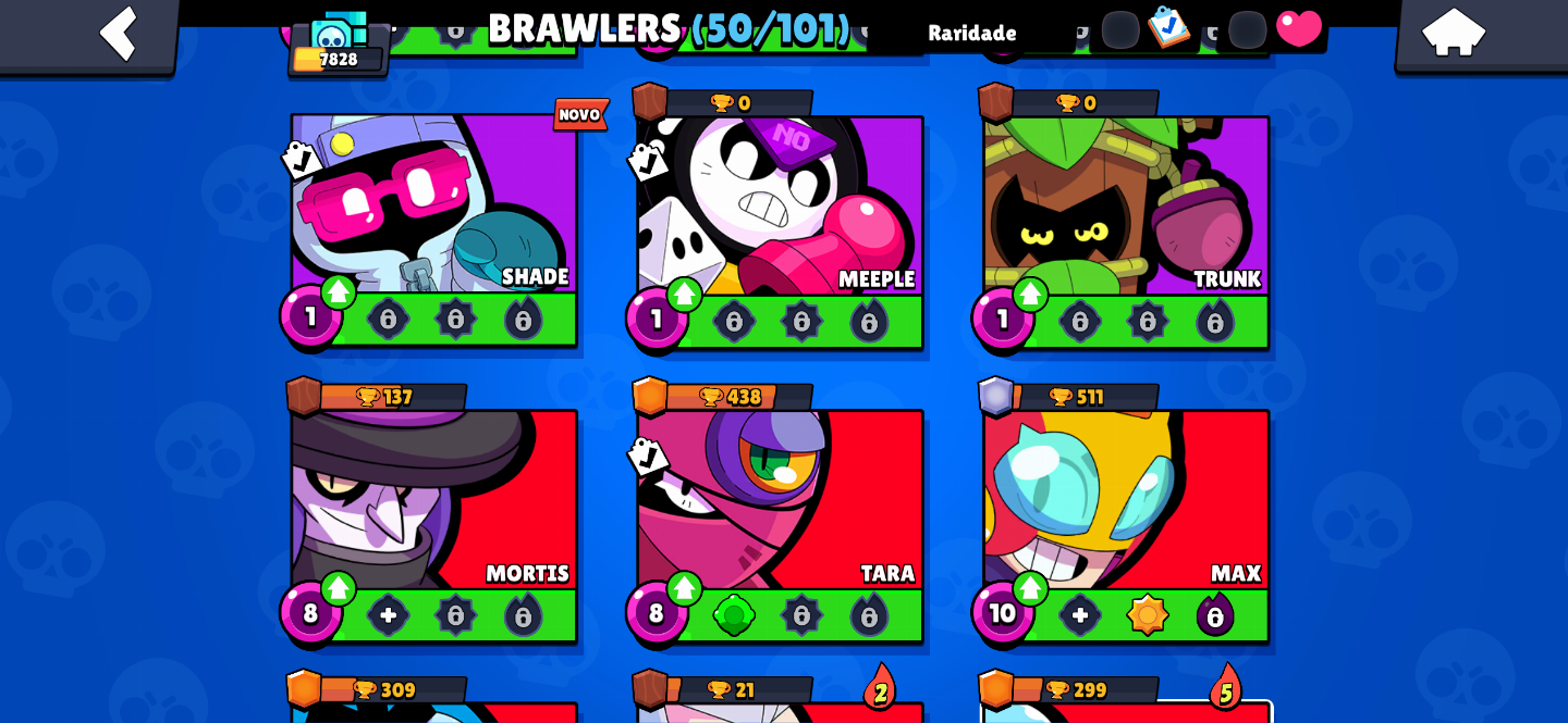 CONTA BRAWL STARS 7828 TROFÉUS