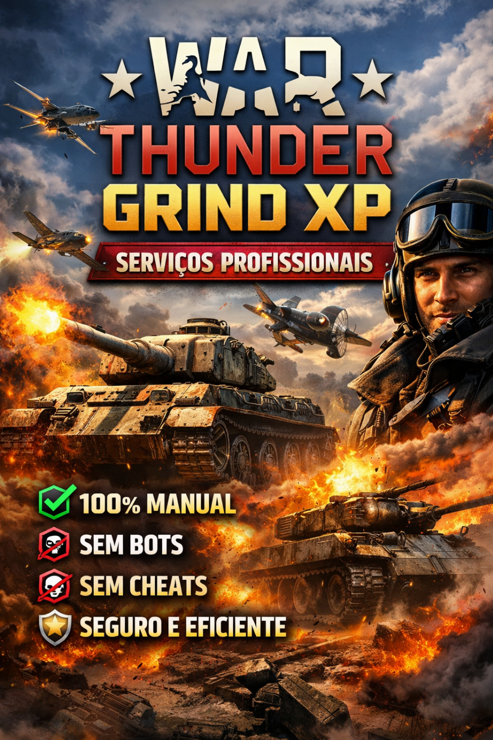 WAR THUNDER GRIND XP | Todos os Serviços em Promoção | 100% Manual