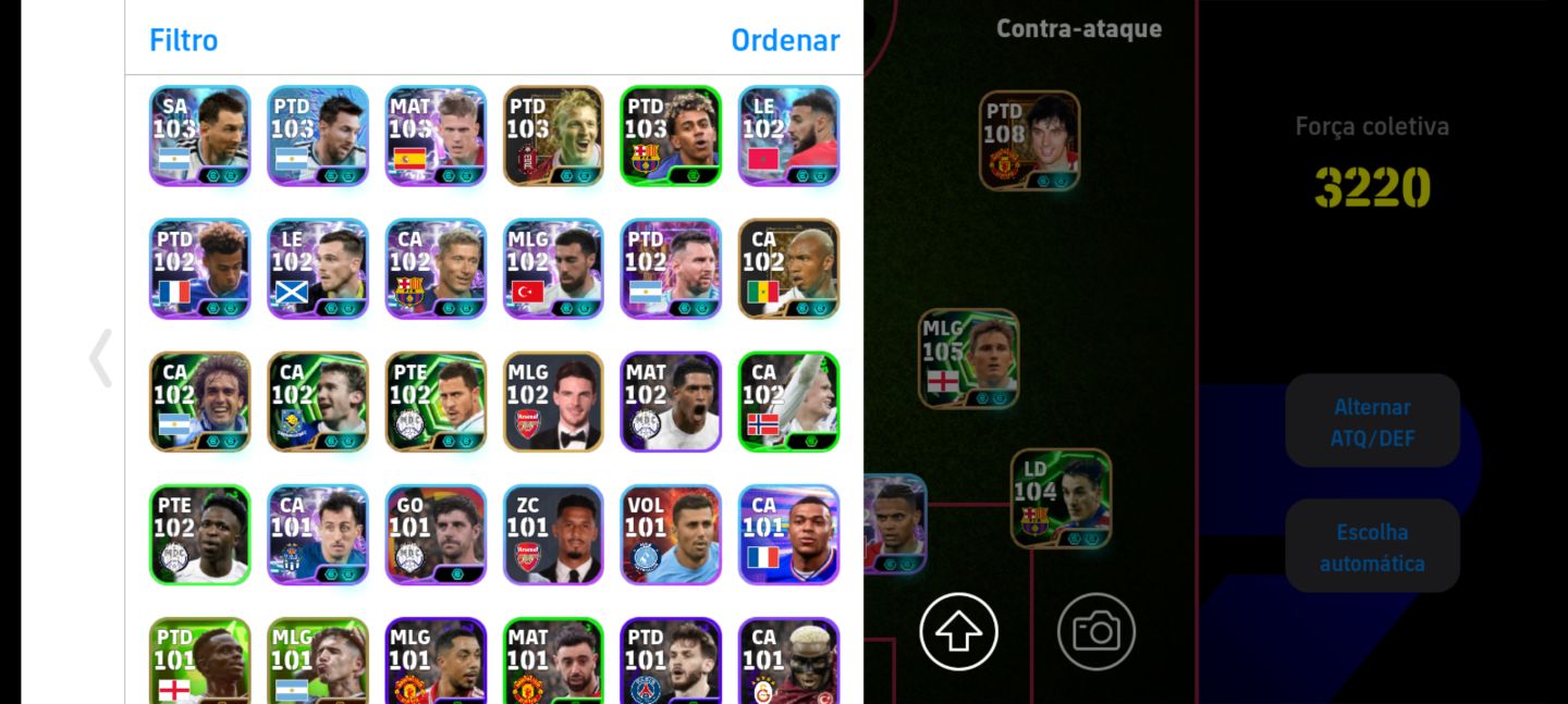 CONTA EFOOTBALL - ELENCO MUITO FORTE | 3220 FORÇA COLETIVA