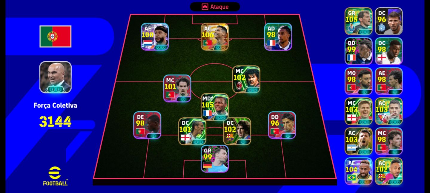 Conta EFOOTBAL top com CR7 e gullt
