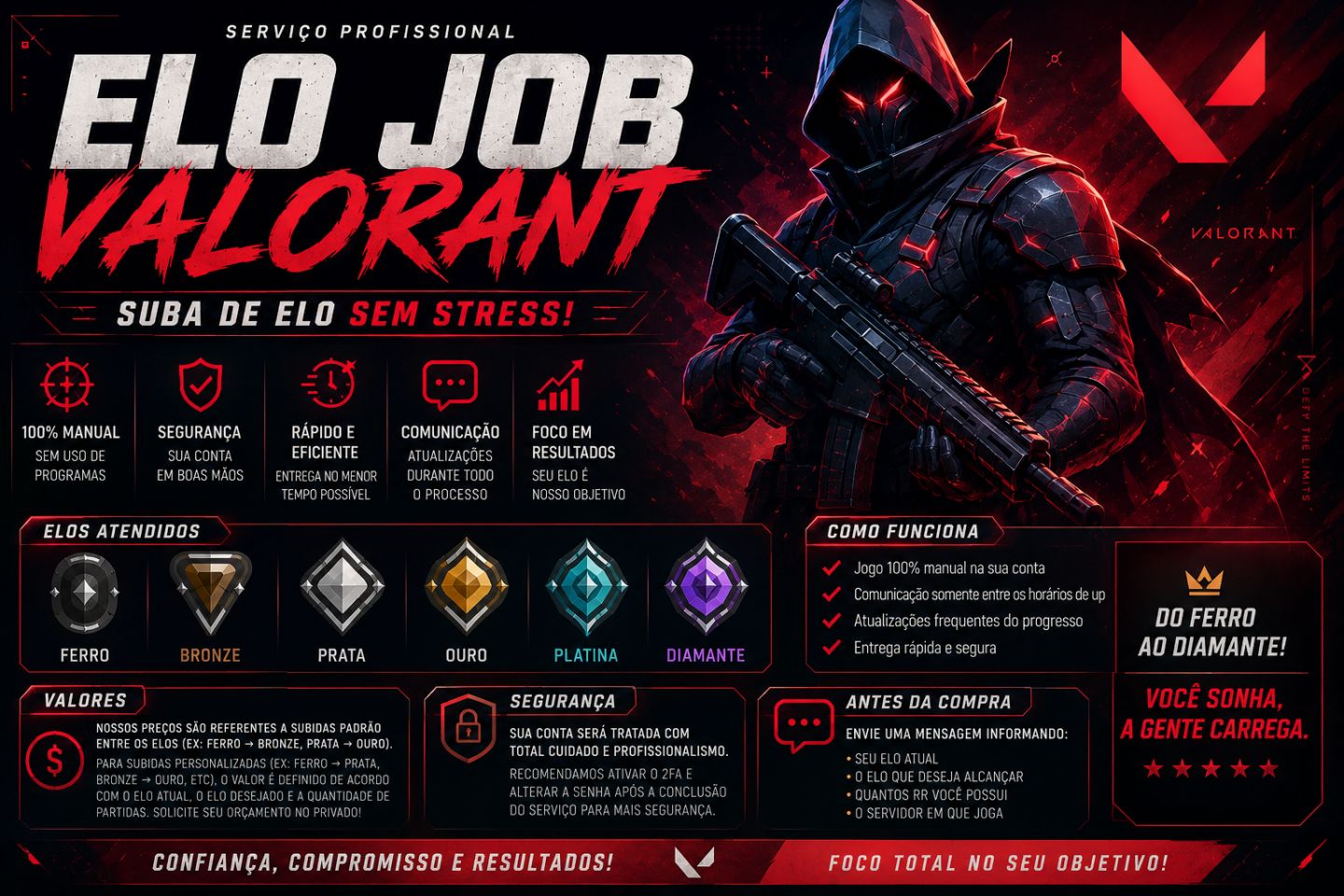 ELO JOB VALORANT RÁPIDO, SEGURO E 100% MANUAL