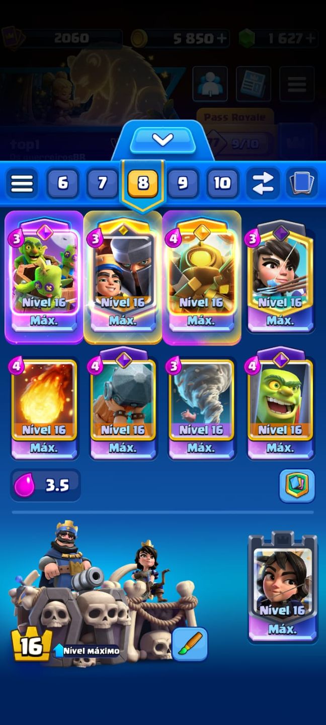 Conta de clash royale com todas cartas !