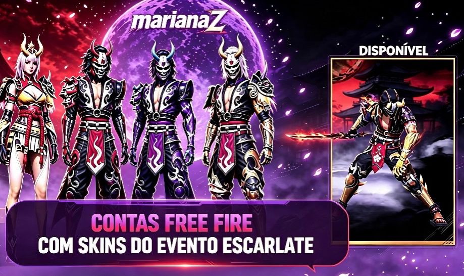 PROMOÇÃO DE CONTAS [FREE FIRE] SKINS EVENTO ESCARLATE [LEIA A DESCRIÇÃO]