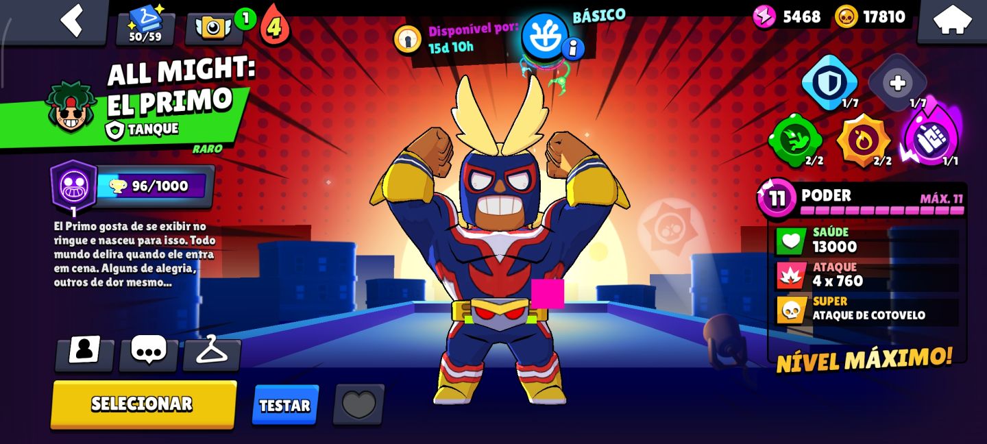 CONTA DO BRAWL STARS COM TODOS BRAWLERS NIVEL 11, COM 87 HIPERCARGAS