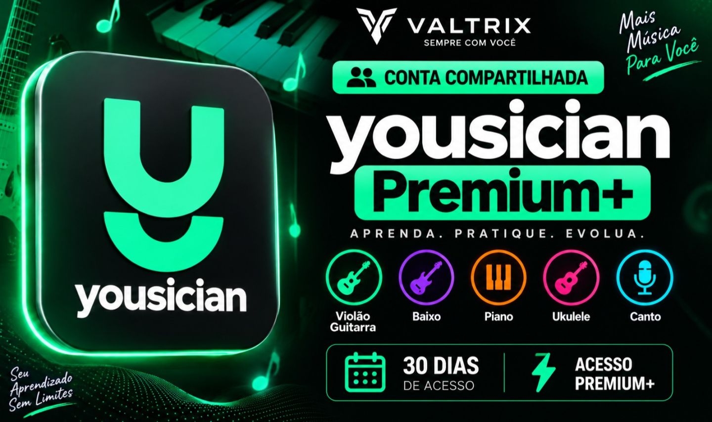 Yousician Premium+ | 30 Dias | Conta Compartilhada | Entrega Automática