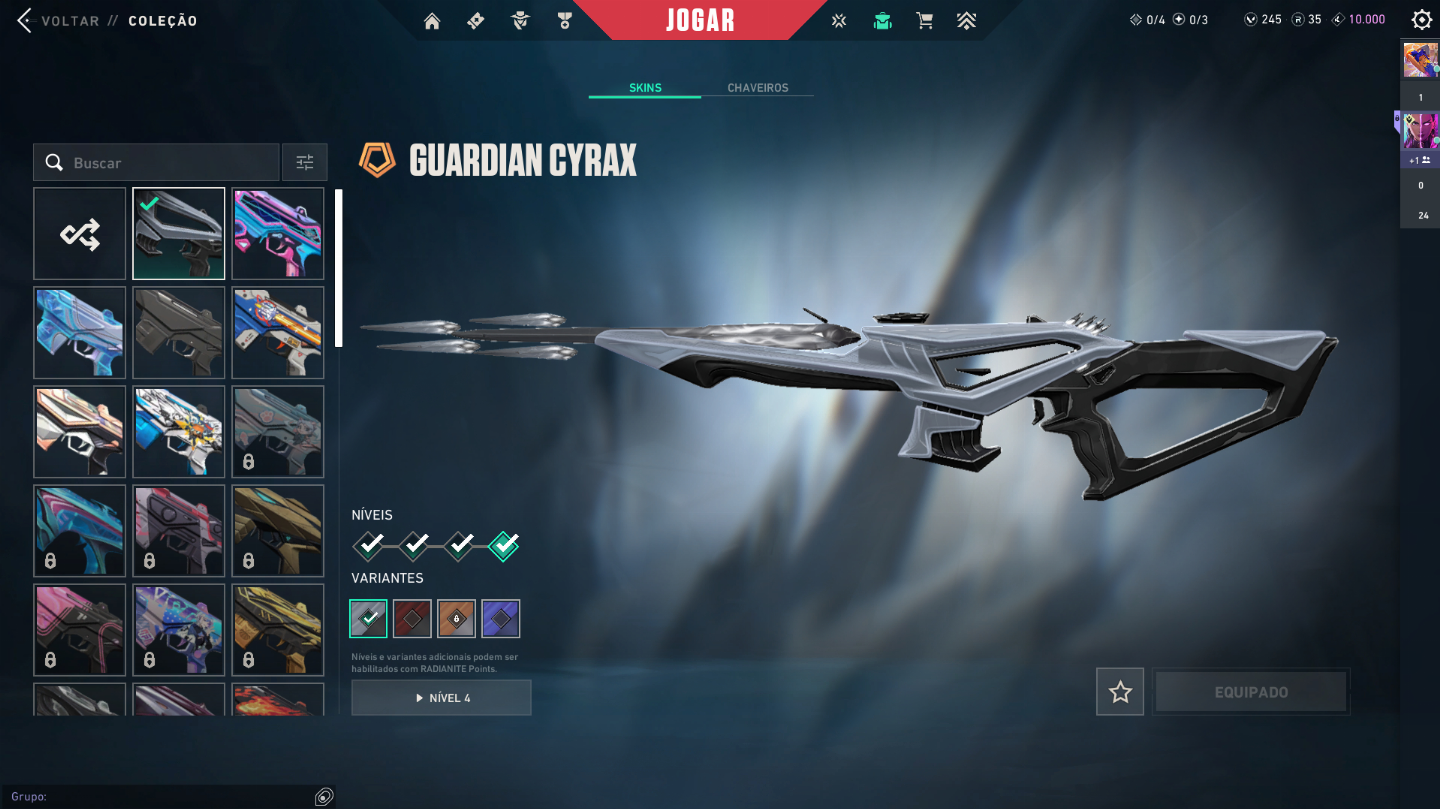 CONTA VALORANT +1600 GASTOS (MUITAS SKINS!!)