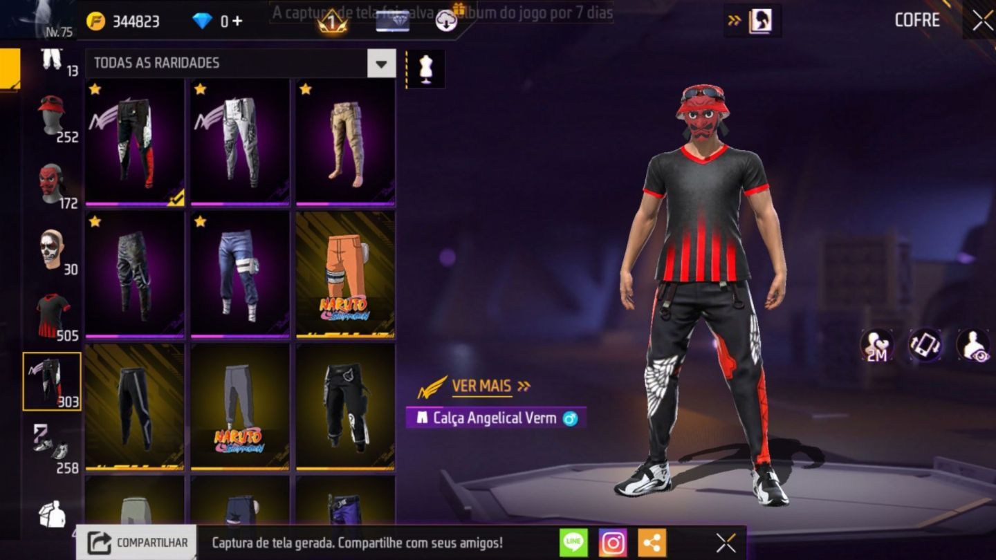 Conta de Free Fire para venda, interessados chamar no chat.