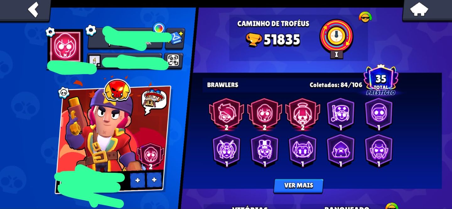 CONTA DE BRAWL DE 2024 COM COLT PIRATA E ADD
