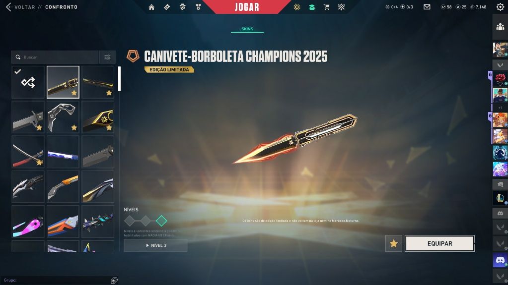 CONTA VALORANT R$ 5.6K GASTOS | CHAMPIONS 23/24/25 | FACAS, VANDALS E MAIS