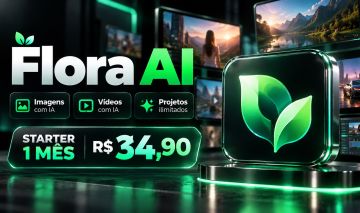 Flora AI Starter 1 Mês | IA para Imagens e Vídeos
