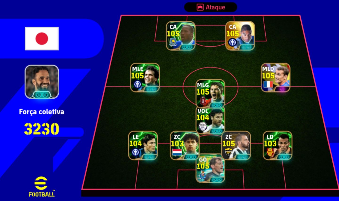 CONTA EFOOTBALL 3230 OVER |ADRIANO, RUI COSTA, SALAH BLITZ| KONAMI ID 100% LIMPA