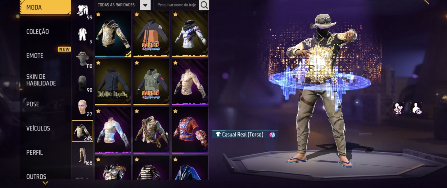 Conta free Fire antiga com 4,5,6,7 passe