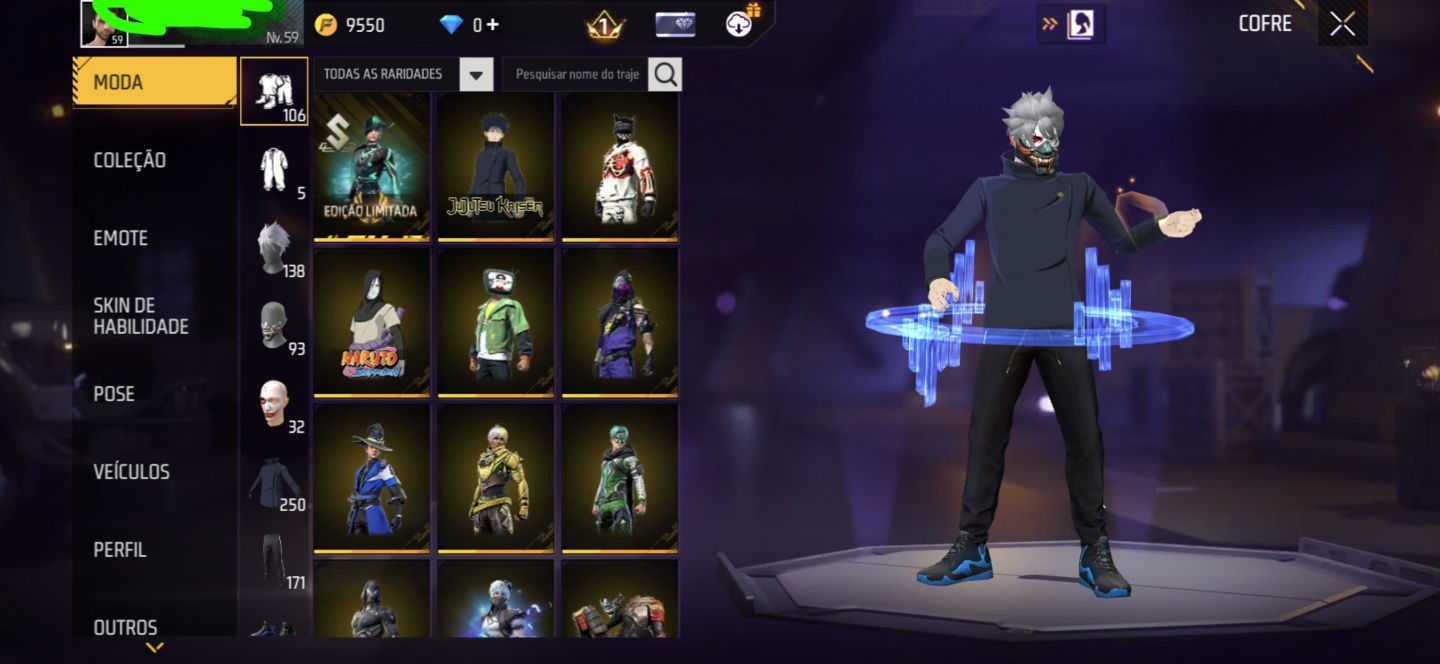 Conta free fire com skins e armas para apostado