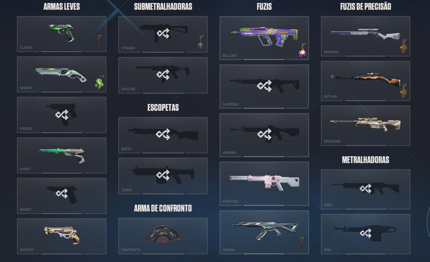 [VALOR NEGOCIAVEL] Conta Valorant com Phantom Espectro, Vandal Zerofang e Sherif