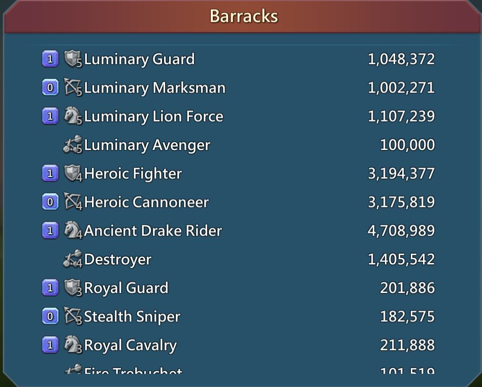 CONTA LORDS MOBILE 1.9B DE PODER 53M DE TROPAS 3M DE T5 E 12.5M DE T4