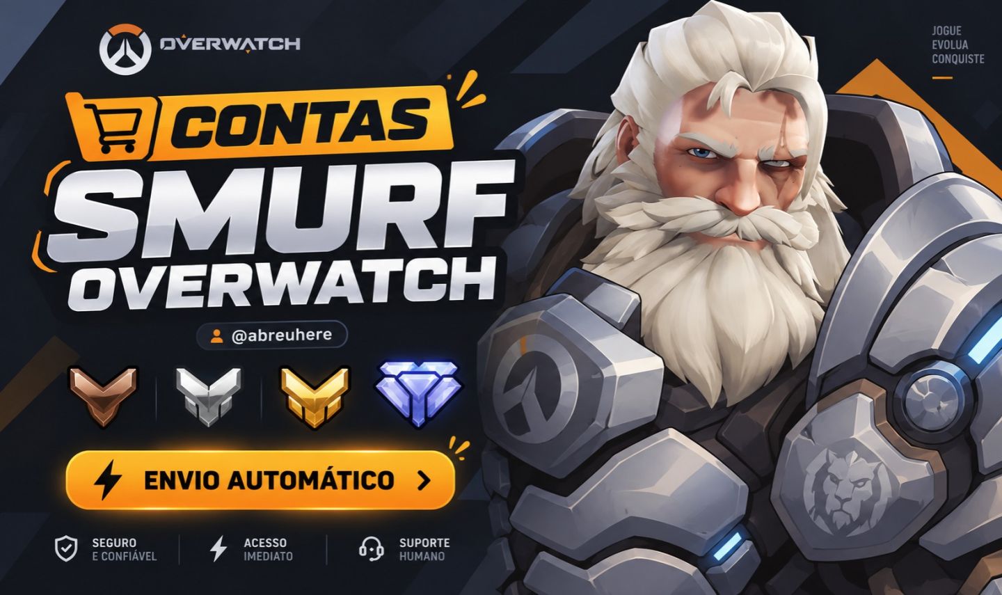 Contas Smurf Overwatch - (+50 wins / PRONTA PARA RANKED) | Envio Automático 24H