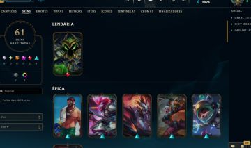 Conta LoL Rara (2014) | 61 Skins + Vários Legados | Ícones + Wards + Espólio